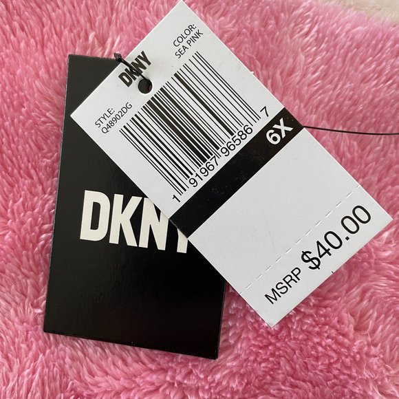 DKNY || Little girls soft fuzzy faux fur pullover hoodie - Size 6 - Picture 3 of 6